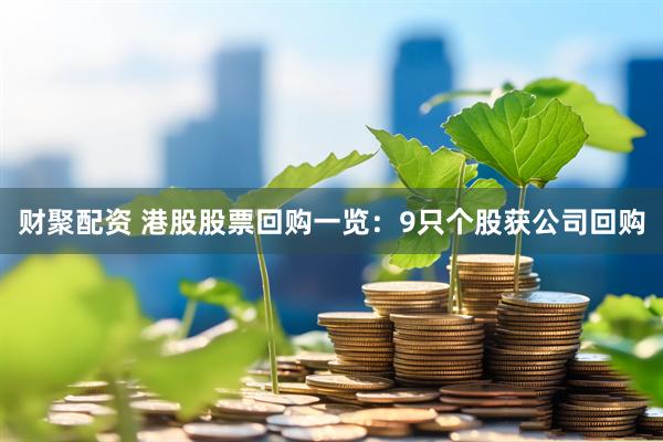 财聚配资 港股股票回购一览：9只个股获公司回购